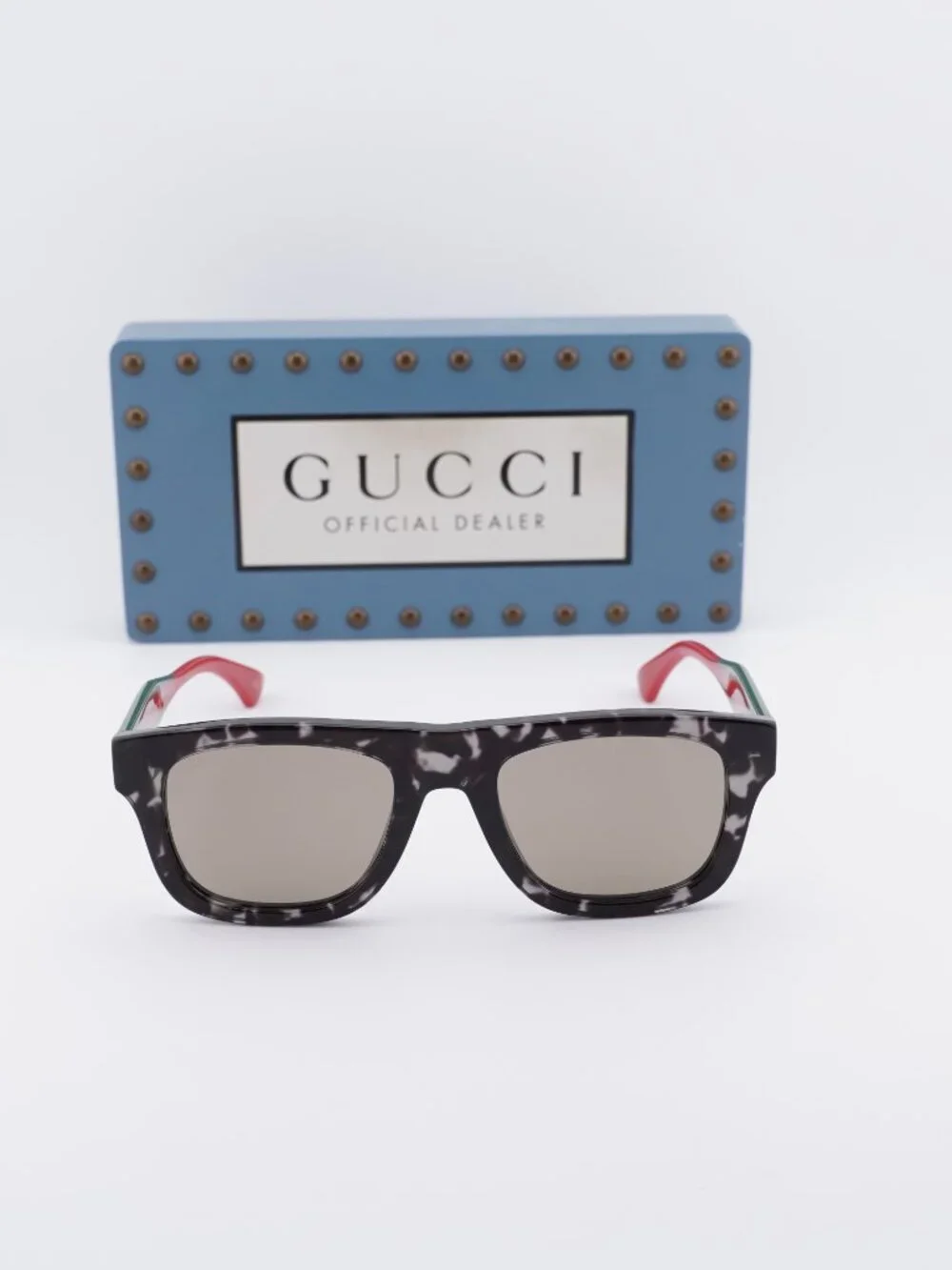 Gucci GG1991S 002 Square Sunglasses - Grey Havana/Brown